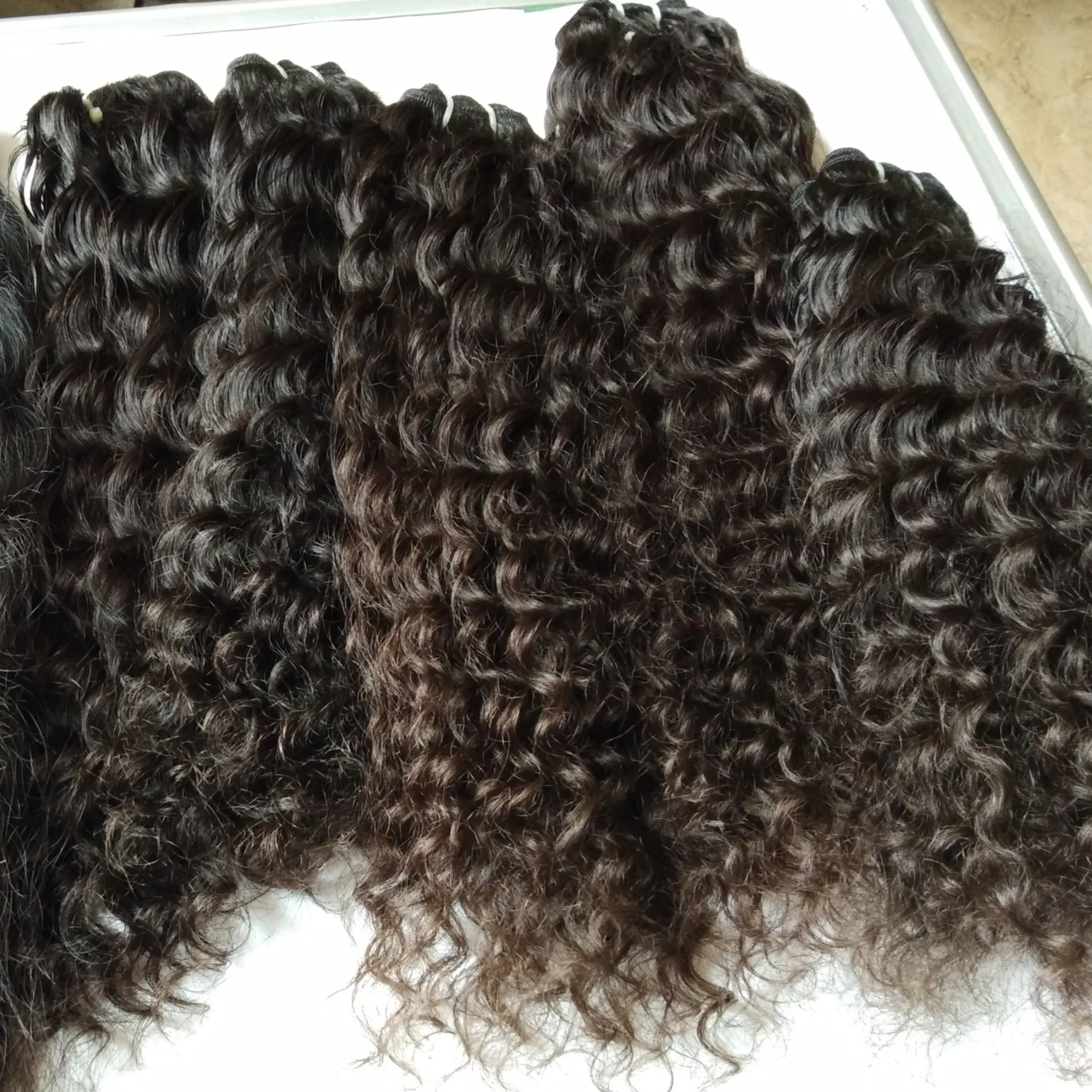 Indian Natural Raw Temple Hair No Chemical Processed Unprocessed Virgin Human Hair