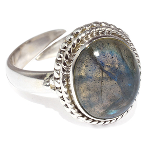 Lunette de forme ovale véritable Labradorite 925 bagues en argent Sterling bijoux en argent faits à la main bijoux en argent inde - Product Image 1