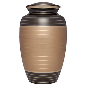 Magnifiques urnes funéraires européennes dorées et noires pour adultes, en laiton/aluminium, capacité de 200 pouces cubes, durables et écologiques - Product Image 2