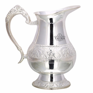 Teko Kaca Kuningan Penyimpanan Air Berlapis Perak 50 Oz Desainer Kualitas Tinggi - Product Image 1