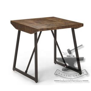 Mesa Auxiliar de Almacenamiento Industrial, madera en bruto, Metal a juego para comedor, sala de estar, apartamento de Hotel al aire libre para estilo de granja - Product Image 4