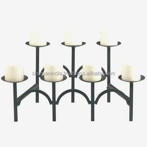 Bougeoir en fer forgé pour foyer, 2 pièces - Product Image 1