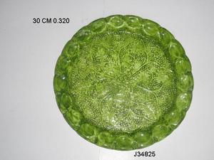 ถาดเสิร์ฟสลัดถาดโลหะเคลือบอลูมิเนียมใส่อาหารถาดโลหะทรงกลมทำด้วยมือลายดอกไม้ - Product Image 4