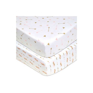 Drap-housse pour berceau avec conception personnalisée imprimé floral coton biologique drap de berceau certifié GOTS - Product Image 1