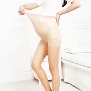 XIANGHUI transparente maternidad cintura alta pantimedias elásticas medias diseño personalizado medias - Product Image 5