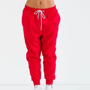 Wholesale Custom Red <b>Jogger</b> Pants for <b>Women</b> 2018 Cotton <b>Fleece</b> Sweatpants Breathable Harem Trousers Elastic Waist Casual Style - Product Image 1