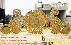 แนวโน้มการจัดงานแต่งงานฉากหลังเวทีการตั้งค่าแกรนด์แผนกต้อนรับจัดงานแต่งงานเวทีทองฉากหลังงานแต่งงานที่ทันสมัยเวทีกลับกรอบ - Product Image 4