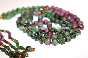 Collana di BOHEMIA Rudra 7mm di rubino Zoisite Mala <span class=keywords><strong>collane</strong></span> di perline sfaccettate <span class=keywords><strong>con</strong></span> nappine accessorio regalo per buddismo - Product Image 4