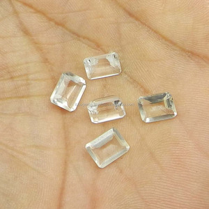 9x7mm octogone coupe blanc cristal naturel Quartz pierre précieuse 2.35ct lâche pour bijoux - Product Image 3