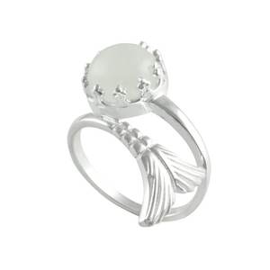 เรนโบว์มูนสโตนแหวนหางปลา925แหวนเงิน - Product Image 5