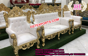 Juego de Sofás Maharaja para Bodas de Bollywood, Juego de Sofás Maharaja Dorados para Bodas Indias, Fabricante y Exportador de Muebles para Bodas en el Reino Unido - Product Image 2