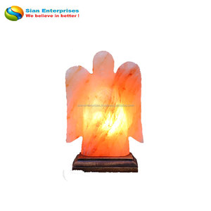 Lampe d'ange en sel rose de style européen, écologique, sculptée selon la technique Feng Shui, forme naturelle par Sian Enterprises - Product Image 4