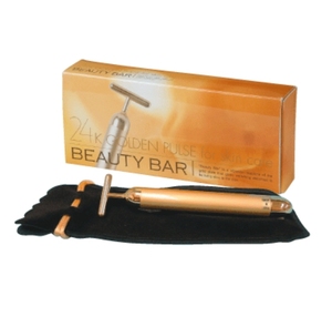 Appareil de soin de la peau à main en or 24 carats, étanche, garantie 1 an, fabriqué au Japon, pour le visage, vibration et code d'accès inclus - Product Image 1