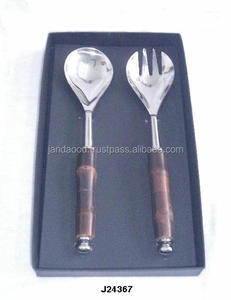 Juego de ensaladas con mango de bambú de alta calidad en mangos Pulidos de Acero en otro material también disponible vajilla de mesa cubiertos - Product Image 2