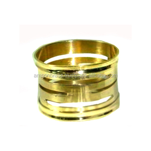 Anillo de servilleta de mango hecho a mano fabricante al por mayor Decoración de mesa anillo de servilleta de boda Hotel metal usado con anillo de servilleta de cristal - Product Image 3