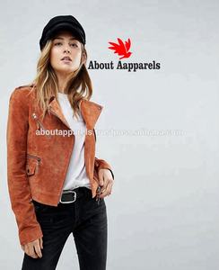 Veste personnalisée en cuir suédé pour femme, veste décontractée en cuir véritable de mouton et mouton - Product Image 2