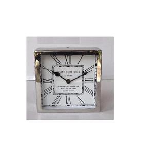 นาฬิกาตั้งโต๊ะเหล็กสี่เหลี่ยมที่ทันสมัยนาฬิกาควอตซ์อะนาล็อกตั้งโต๊ะพร้อม LumiNova ตกแต่งบ้านด้วยเข็มกระจกขัดเงา - Product Image 3