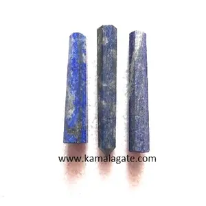 Baguette obélisque à facettes en cristal Lapiz Lazuli naturel fait à la main pierre précieuse semi-précieuse artisanat pour masseur de cristal - Product Image 1