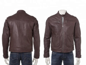 Men's Casual Varsity Genuine Cow Skin Leather Jacket OEM Service Eco-Friendly Waterproof Windproof XL Size Strong Zipper Closure - Product Image 2