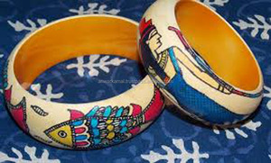 Brazalete de aluminio artesanal indio mayorista de proveedores al por mayor con flor pintada - Product Image 4