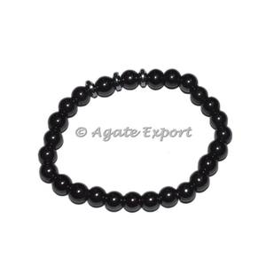Pulseras de piedras preciosas de ónix negro puro con accesorios de cuentas de moda de encanto redondo - Product Image 1