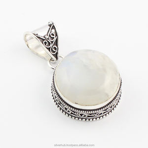 Colgante de plata de piedra lunar Natural para mujer, joyería fina de Plata de Ley 925 con piedras preciosas - Product Image 5