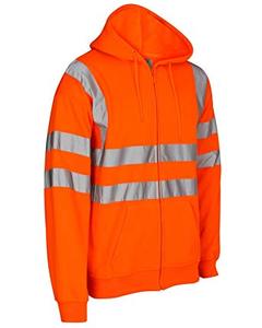 เสื้อฮู้ดและเสื้อกันหนาวลาย Hi-Vis ทำมืออาชีพขนแกะสะท้อนแสงมองเห็นได้ชัดเจนกันน้ำและให้ความร้อนเรืองแสงสำหรับผู้ชาย