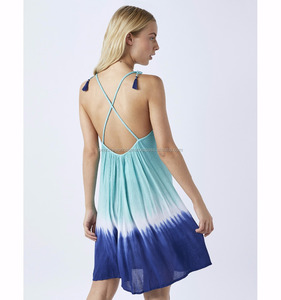 Trish — tunique à cravate Spaghetti teinte à la main 2018, vêtement décontracté pour filles, ficelle en rayonne, à la mode - Product Image 2