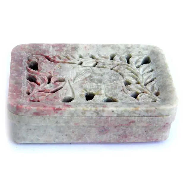 Hint el yapımı fil oyma doğal taş sabun sabun bulaşık deterjanı Bar tutucu özelleştirilmiş şekil ve boyut kare şekli