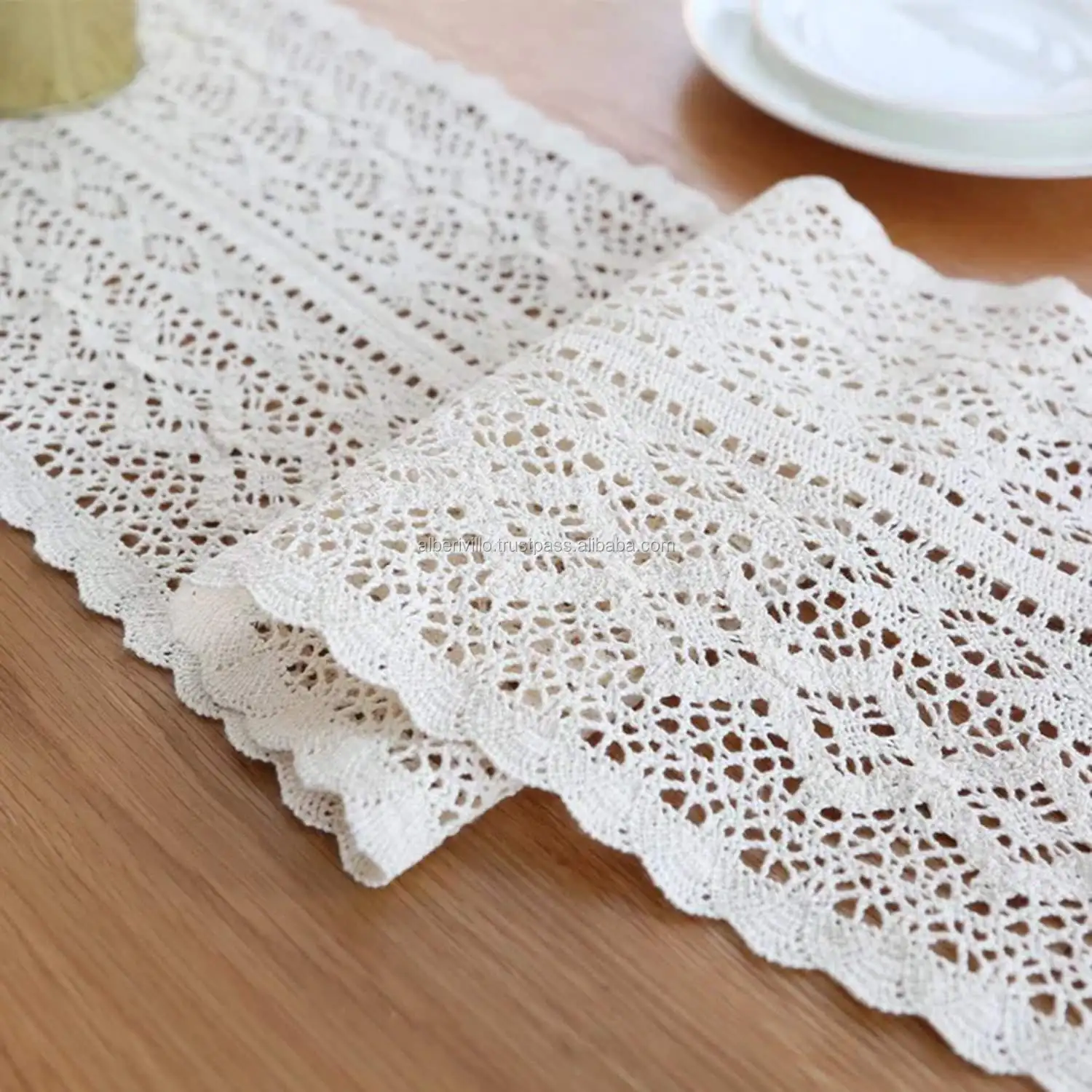 High Quality Customized Home Eco Friendly Cotton Cord Macrame Crochet Runner Handmade Mats from India