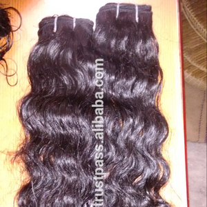 Extensiones de cabello virgen Remy 100% del vendedor del templo indio, cabello humano natural suelto de estilo de onda profunda natural crudo de la India - Product Image 5