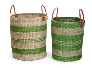 Cesta de almacenamiento de bambú sostenible al por mayor plegable y natural para el almacenamiento diario de alimentos acento de jacinto de agua - Product Image 3