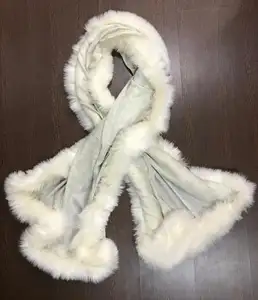 Natuurlijke Look Kasjmier Sjaal Met Faux Fur