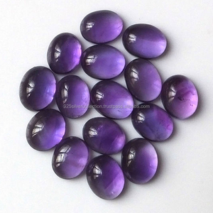 พลอยอเมทิสต์ธรรมชาติสีม่วง100% พิเศษอัญมณีหลวมรูปวงรีทรงสดใสทำด้วยมือเครื่องประดับหินตัดเหลี่ยมเพชรพลอย - Product Image 2