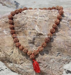 Rudraksha de 108 Cuentas Naturales, Estilo Bohemia Kantha, Unisex, Regalo para Fiestas, Mala con Borla de Algodón, Certificado por Terceros para el Hinduismo - Product Image 3