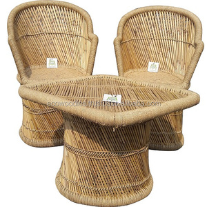 Chaise en bambou artisanale à prix d'usine avec table à manger pour le jardin, l'extérieur, le restaurant, l'hôtel, l'entrée - Product Image 1