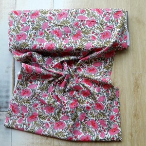 ผ้าฝ้ายพิมพ์ลายบล็อกด้วยมือหรูหราสำหรับตกแต่งเครื่องนอนเสื้อผ้าและกระเป๋าอุปกรณ์เสริมผ้าดิบพิมพ์ลาย - Product Image 3