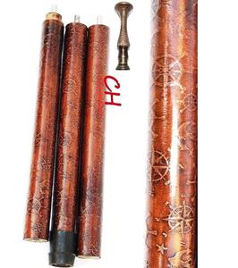 Bastón náutico de madera con mango de latón, bastón de cuero marrón en relieve, bastón antiguo hecho a mano. Regalo del Día del Padre - Product Image 1