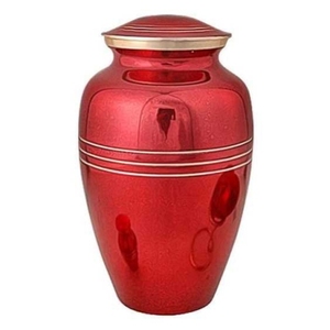 Urne commémorative classique rouge en métal, laiton/aluminium, pour adultes, cendres de funérailles humaine, Style américain/européen - Product Image 1