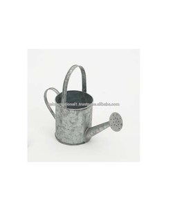 Regadera de estaño galvanizada gris antiguo, decoración del hogar de Metal para jardineras rústicas y fabricación artesanal - Product Image 2