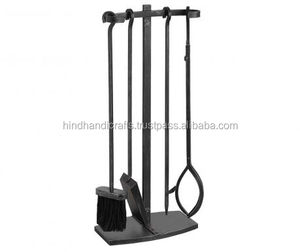 4 Piece Metal Fire <b>Tool</b> <b>Set</b> with Stand - Product Image 6