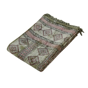 Alfombra con estampado de bloques a mano de gran tamaño al por mayor, Alfombra tejida a mano de 5x8 pies, piso teñido vegetal hecho a mano Dhurrie - Product Image 6