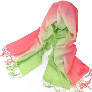 Two Tone Dye <b>Pashmina</b> Shawls Scarf High Quality Viscose Ombre Custom Design Fancy Stylish Women Scarves - Product Image 3