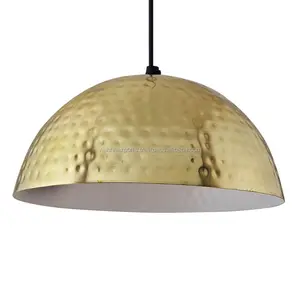 Hand Hammered Antique Gold Pendant Lamp / Light For Living Room