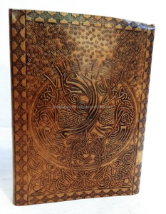 Journal en cuir souple véritable fabriqué à la main Arbre de vie Design lourd finition antique Journal inspiré de l'écriture Cadeaux de bureau - Product Image 3