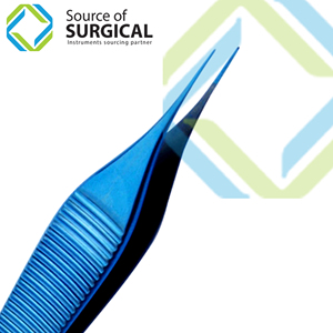 Adson Eye <b>Tweezers</b> Color Titanium Coated High precision titanium alloy wire repair micro forceps <b>blackhead</b> remover <b>tweezers</b> - Product Image 2