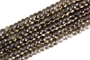 ลูกปัดควอทซ์สโมคกี้ธรรมชาติแบบวงแหวนเหลี่ยมเพชรพลอยขนาดเล็กคริสตัลบำบัดแบบหลวมสำหรับทำสร้อยคอเครื่องประดับ - Product Image 2