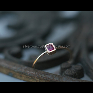 Anillo de compromiso de piedras preciosas de rubí natural, joyería de oro al por mayor - Product Image 2