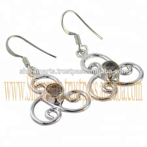 Handmade Solid 925 Sterling <b>Silver</b> <b>Earrings</b> With Unique Crystal Gemstone Design For Anniversaries Parties & Gifts For <b>Women</b> Girl - Product Image 2