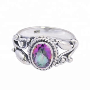 Offre Spéciale 925 Sterling Silver Mystic Quartz Gemstone Ring Handmade Fantaisie Silver Jewelry Eternity Vermeil Rings - Product Image 1